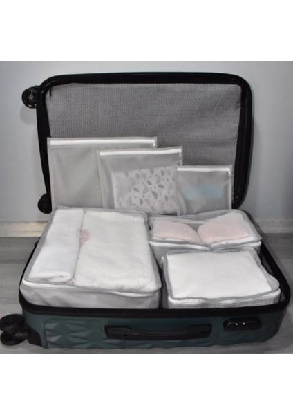 6'lı Set Bavul İçi Düzenleyici, Bavul Organizer, Valiz Düzenleyici Hurç - Gri- modelleri