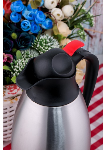 By Cooker 2 Litre Paslanmaz Çelik Termos Çift Katmanlı Çay Kahve Termosu