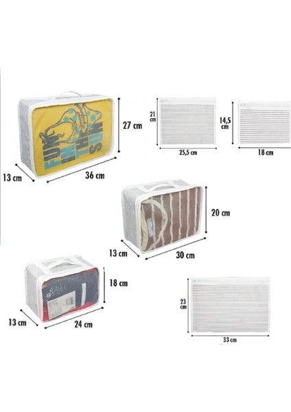 6'lı Set Bavul İçi Düzenleyici, Bavul Organizer, Valiz Düzenleyici - Gri fiyatları