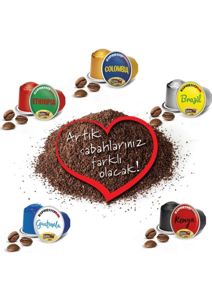 Espressomm® Single Origin Karışık Alüminyum Kapsül Kahve Nespresso® Uyumlu Espresso 100 Adet