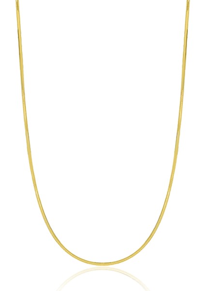 925 Ayar Gümüş İtalyan Yassı Yılan Gold Renk Zincir Kolye fiyatları