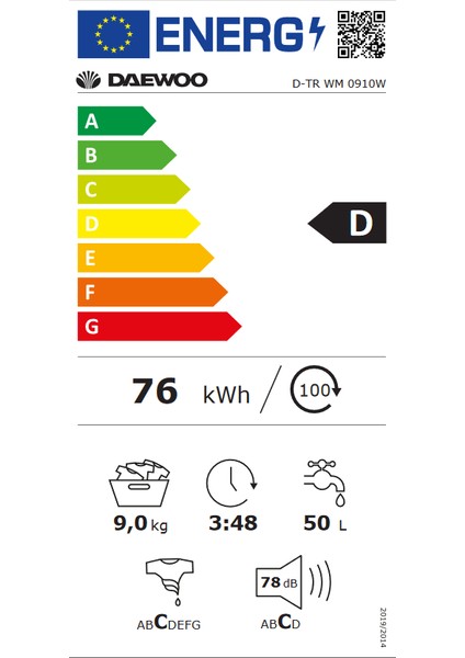 TR WM 0910W 9 kg 1000 Devir Çamaşır Makinesi