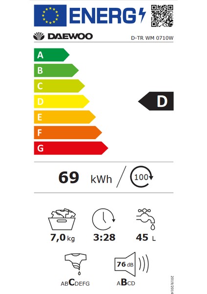 TR WM 0710W 7 kg 1000 Devir Çamaşır Makinesi