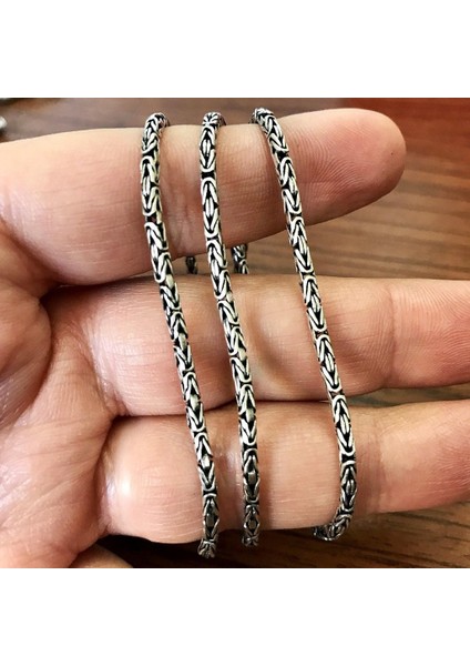 925 Ayar Gümüş Kral Zincir Erkek Kolye Yuvarlak Kral Model 2 mm fiyatları