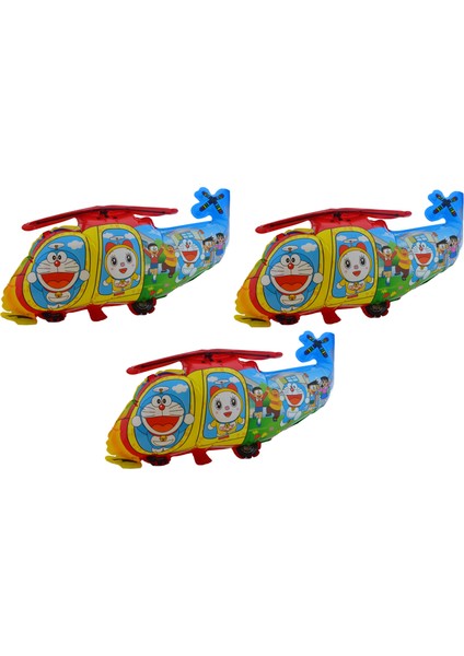 Doraemon Helikopter Kırmızı 3 Adet Büyük Boy 40CMX68CM Folyo Balon (Helyum) No:14