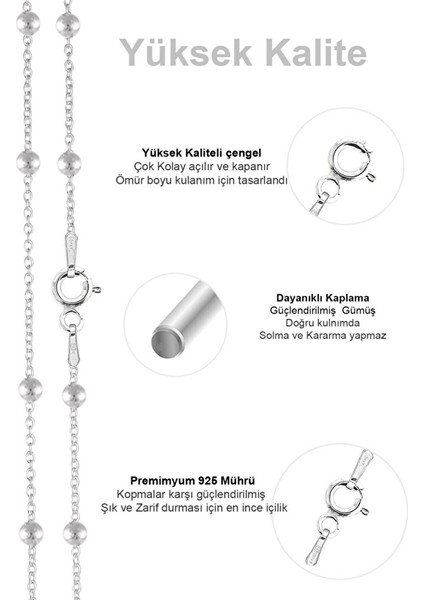 Kadın Gümüş Top Top Zincir Beyaz Altın Kaplama Toplu Kolye 1.2mm Mücevher fırsatları