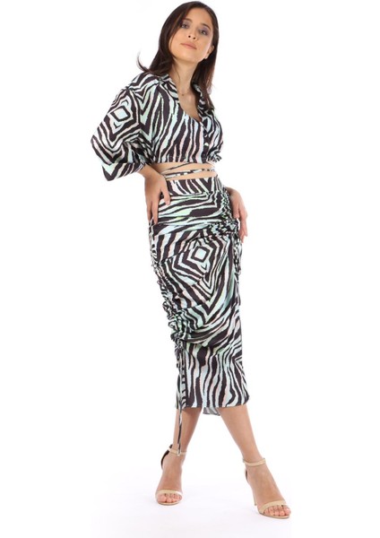 MODATALİKA Kadın Zebra Desenli İkili Takım