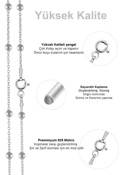 Kadın Gümüş Top Top Zincir Beyaz Altın Kaplama Toplu Kolye 1.2mm Mücevher fırsatları