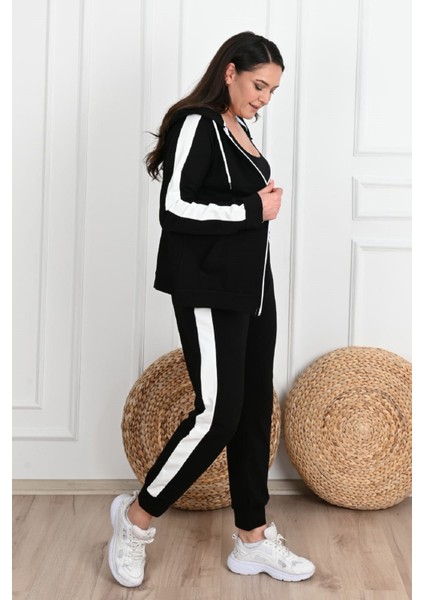 Kadın Yan Şerit Detaylı Büyük Beden Eşofman Takımı 3504-23 fırsatları