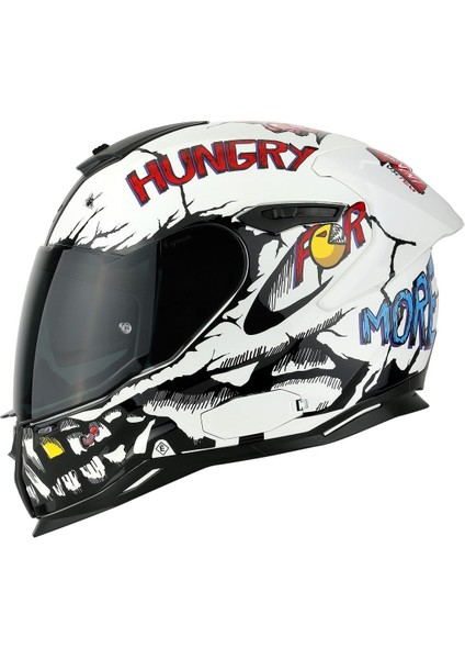 SX.100R Hungry Mıles Beyaz Kask Siyah Cam