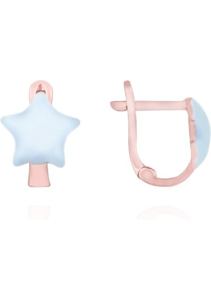 925 Ayar Gümüş Turkuaz Yıldız Model Çocuk J Küpe fiyatları