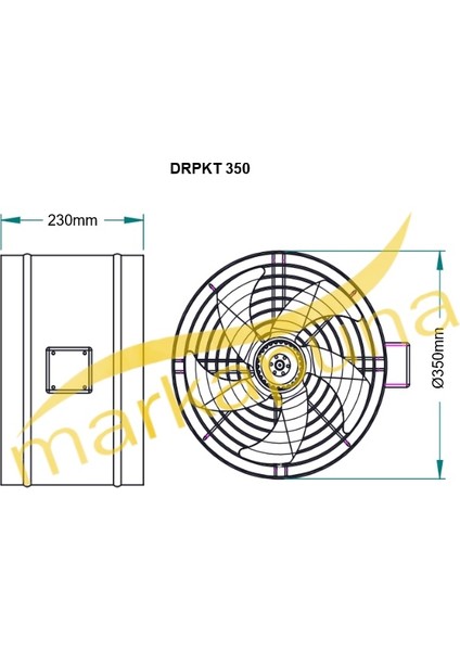 Fanex Fan Fanex Drpkt 350 Dıştan Rotorlu 4200 M³/h Kanal Tipi Aksiyel Sirkülasyon Fan