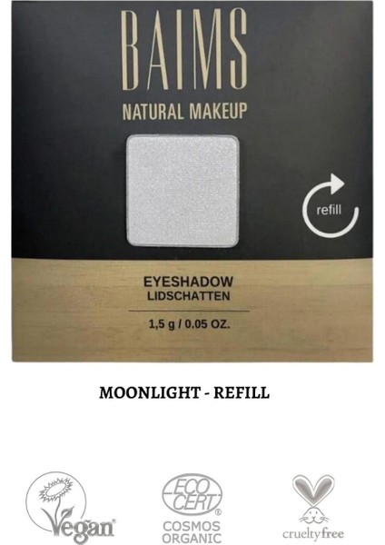 Eyeshadow Quad Palette (Dörtlü Göz Farı) Yeniden Dolum Organik Vegan Göz Farı 14 Moonlight