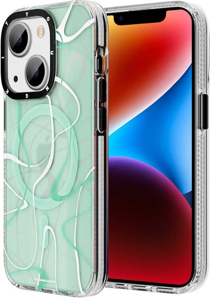 iPhone 13 Uyumlu Kılıf Magsafe Şarj Özellikli Youngkit Water-Ink Serisi Kapak