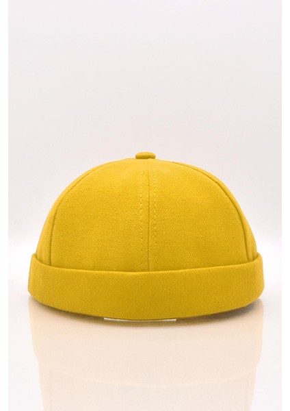 Kadın Hipster Katlamalı Cap Sarı Docker Şapka