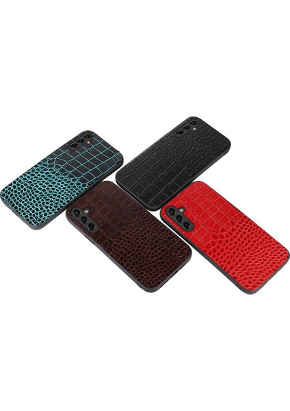 Samsung Galaxy A14 Için 5g Timsah Doku Telefon Kılıfı Şok Emici Orijinal Cowhide Deri Kaplamalı Pc+Tpu Kapak (Yurt Dışından) modelleri