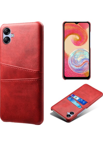 Samsung Galaxy A04 4g (164.4 x 76.3 x 9.1 Mm) Için Çift Kart Yuvalı Telefon Kasası, Sonbahar Önleme Pu Deri Kaplı Sert Pc Kapağı (Yurt Dışından)