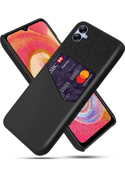 Samsung Galaxy A04 4g (164.4 x 76.3 x 9.1 Mm) Için Cep Telefonu Kasası Kart Tutucu Tasarım Bezi Doku Telefonu Pu Deri Kaplı Pc Kapağı (Yurt Dışından)