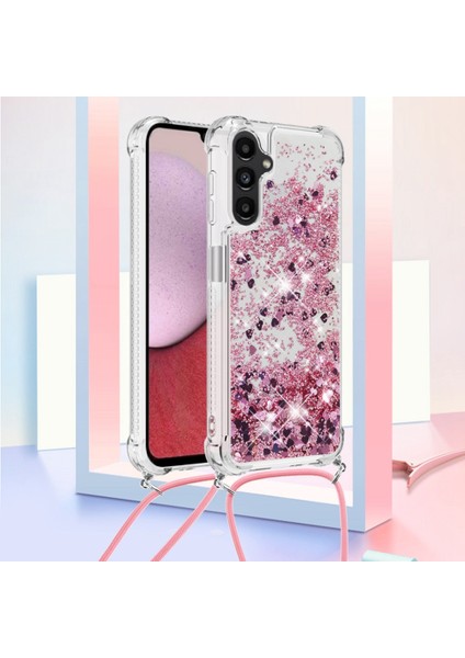Samsung Galaxy A14 Için Yb Quicksand Serisi-4 5g Açık Işıltı Hareketli Quicksand Case Yumuşak Tpu Koruyucu Telefon Kapağı Kordonlu (Yurt Dışından) fiyatları