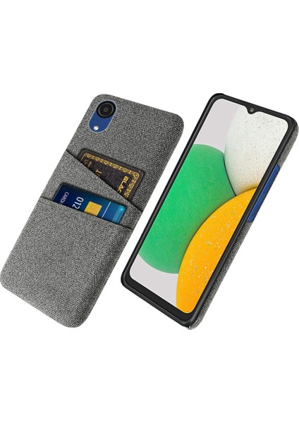 Samsung Galaxy A23E Çizgiye Karşı Kumaş Doku Doku Telefon Kılıfı Çift Kart Yuvaları Pc Koruyucu Arka Kapak (Yurt Dışından)