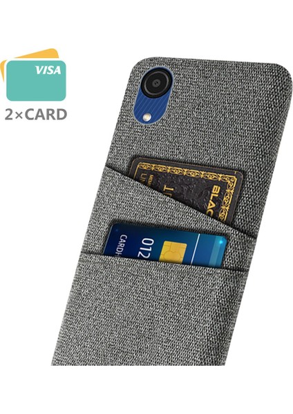 Samsung Galaxy A23E Çizgiye Karşı Kumaş Doku Doku Telefon Kılıfı Çift Kart Yuvaları Pc Koruyucu Arka Kapak (Yurt Dışından) modelleri