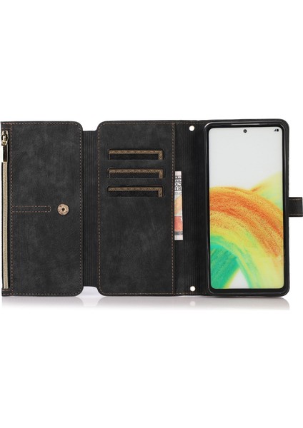 Samsung Galaxy A33 Için 5g Çoklu Kart Yuvası Manyetik Kapatma Fermuar Cep Kılıfı Pu Deri Stand Cüzdan Şok Geçirmez Flip Telefon Kapağı (Yurt Dışından) fiyatları