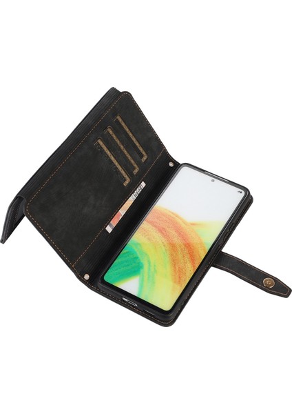 Samsung Galaxy A33 Için 5g Çoklu Kart Yuvası Manyetik Kapatma Fermuar Cep Kılıfı Pu Deri Stand Cüzdan Şok Geçirmez Flip Telefon Kapağı (Yurt Dışından) indirimleri