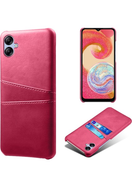 Samsung Galaxy A04 4g (164.4 x 76.3 x 9.1 Mm) Için Çift Kart Yuvalı Telefon Kasası, Sonbahar Önleme Pu Deri Kaplı Sert Pc Kapağı (Yurt Dışından)