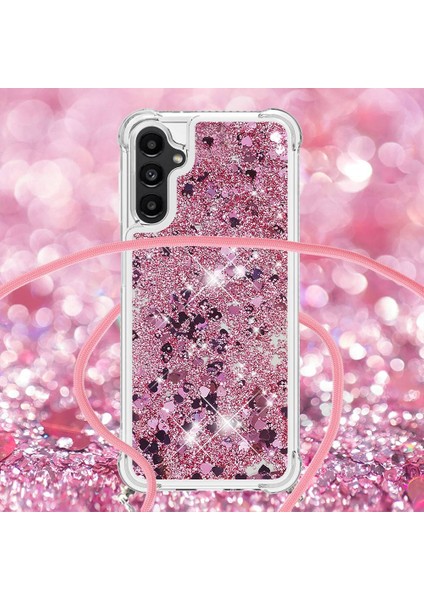 Samsung Galaxy A14 Için Yb Quicksand Serisi-4 5g Açık Işıltı Hareketli Quicksand Case Yumuşak Tpu Koruyucu Telefon Kapağı Kordonlu (Yurt Dışından) fırsatları