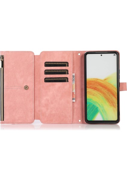 Samsung Galaxy A33 Için 5g Çoklu Kart Yuvası Manyetik Kapatma Fermuar Cep Kılıfı Pu Deri Stand Cüzdan Şok Geçirmez Flip Telefon Kapağı (Yurt Dışından) fiyatları