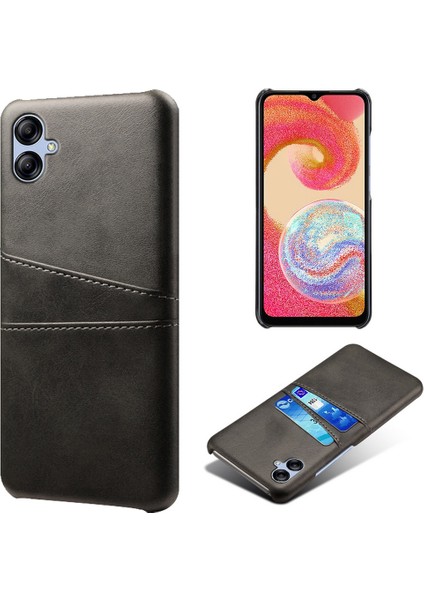 Samsung Galaxy A04 4g (164.4 x 76.3 x 9.1 Mm) Için Çift Kart Yuvalı Telefon Kasası, Sonbahar Önleme Pu Deri Kaplı Sert Pc Kapağı (Yurt Dışından)