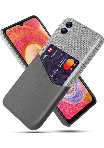 Samsung Galaxy A04 4g (164.4 x 76.3 x 9.1 Mm) Için Cep Telefonu Kasası Kart Tutucu Tasarım Bezi Doku Telefonu Pu Deri Kaplı Pc Kapağı (Yurt Dışından)