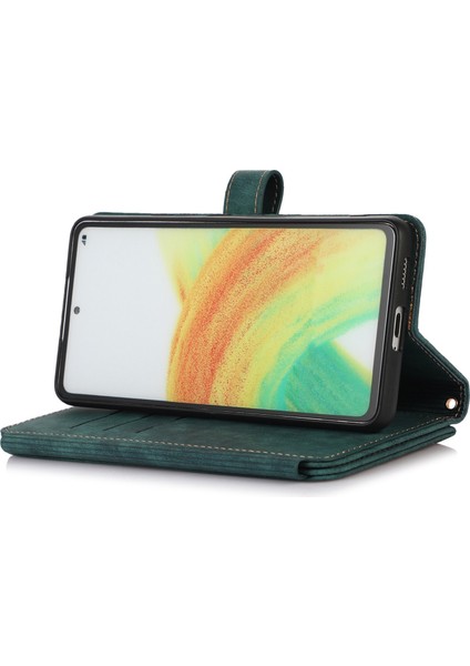 Samsung Galaxy A33 Için 5g Çoklu Kart Yuvası Manyetik Kapatma Fermuar Cep Kılıfı Pu Deri Stand Cüzdan Şok Geçirmez Flip Telefon Kapağı (Yurt Dışından) modelleri