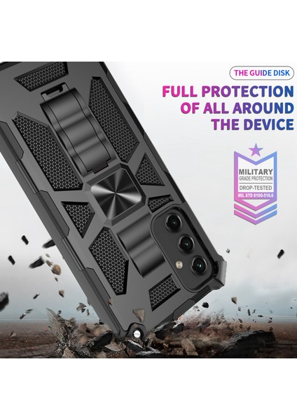 Samsung Galaxy A14 Için 5g Şok Geçirmez Telefon Kapağı Kickstand Yumuşak Tpu+Sert Pc Askeri Çift Katman Koruma Geri Kılıf Dahili Manyetik Metal Sayfası (Yurt Dışından) fırsatları