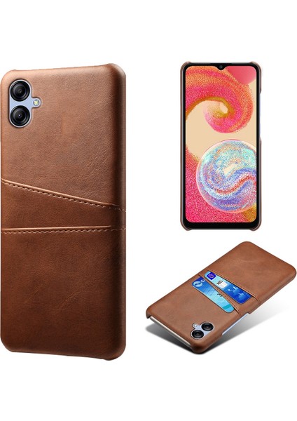Samsung Galaxy A04 4g (164.4 x 76.3 x 9.1 Mm) Için Çift Kart Yuvalı Telefon Kasası, Sonbahar Önleme Pu Deri Kaplı Sert Pc Kapağı (Yurt Dışından)