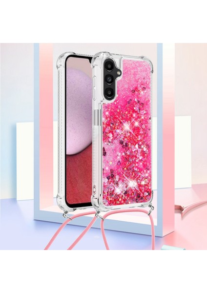 Samsung Galaxy A14 Için Yb Quicksand Serisi-4 5g Açık Işıltı Hareketli Quicksand Case Yumuşak Tpu Koruyucu Telefon Kapağı Kordonlu (Yurt Dışından) fiyatları