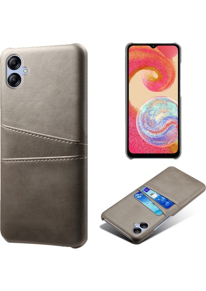 Samsung Galaxy A04 4g (164.4 x 76.3 x 9.1 Mm) Için Çift Kart Yuvalı Telefon Kasası, Sonbahar Önleme Pu Deri Kaplı Sert Pc Kapağı (Yurt Dışından)
