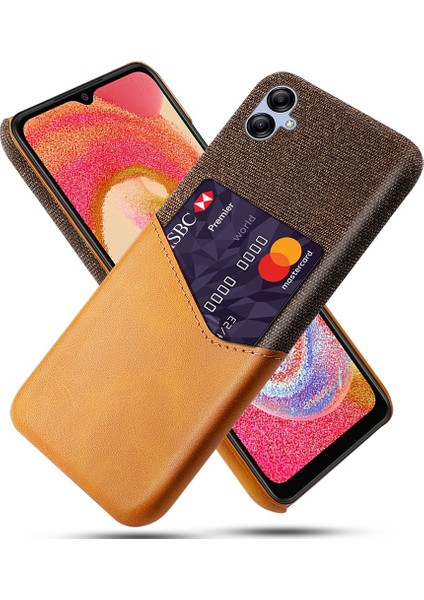 Samsung Galaxy A04 4g (164.4 x 76.3 x 9.1 Mm) Için Cep Telefonu Kasası Kart Tutucu Tasarım Bezi Doku Telefonu Pu Deri Kaplı Pc Kapağı (Yurt Dışından)