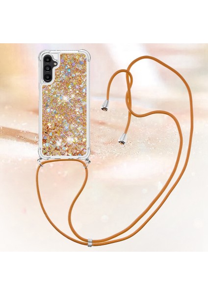Samsung Galaxy A14 Için Yb Quicksand Serisi-4 5g Açık Işıltı Hareketli Quicksand Case Yumuşak Tpu Koruyucu Telefon Kapağı Kordonlu (Yurt Dışından) modelleri