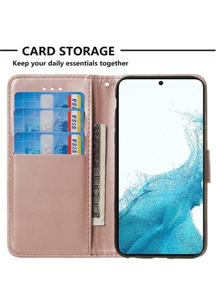 Samsung Galaxy A14 5g Için Kart Yuvalı Cep Telefonu Örtüsü, Koyu Renk Şok Geçirmez Pu Deri Telefon Kılıf Stand Straps (Yurt Dışından) fırsatları