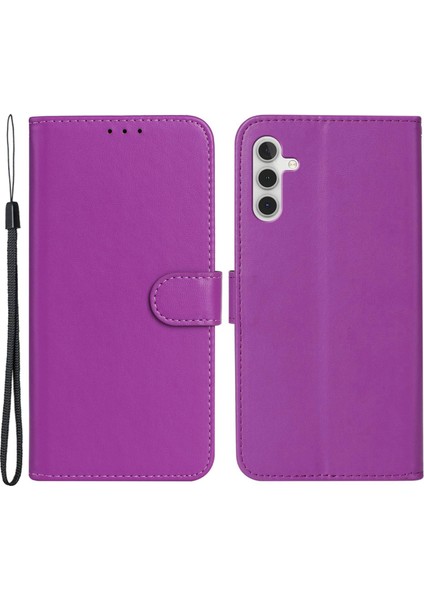 Samsung Galaxy A14 5g Için Kart Yuvalı Cep Telefonu Örtüsü, Koyu Renk Şok Geçirmez Pu Deri Telefon Kılıf Stand Straps (Yurt Dışından)