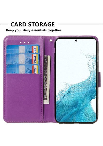 Samsung Galaxy A14 5g Için Kart Yuvalı Cep Telefonu Örtüsü, Koyu Renk Şok Geçirmez Pu Deri Telefon Kılıf Stand Straps (Yurt Dışından) fırsatları