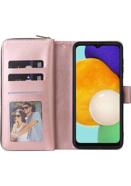 Samsung Galaxy A14 Için 5g Pu Deri 9 Kart Yuvaları Telefon Kılıfı Zipper Cep Stand Cüzdan Kapağı Kayış (Yurt Dışından) fiyatları