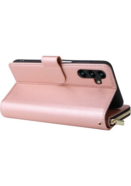Samsung Galaxy A14 Için 5g Pu Deri 9 Kart Yuvaları Telefon Kılıfı Zipper Cep Stand Cüzdan Kapağı Kayış (Yurt Dışından) fırsatları