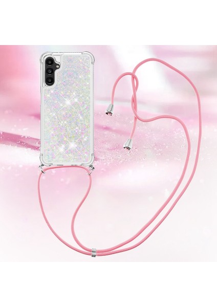 Samsung Galaxy A14 Için Yb Quicksand Serisi-4 5g Açık Işıltı Hareketli Quicksand Case Yumuşak Tpu Koruyucu Telefon Kapağı Kordonlu (Yurt Dışından) modelleri