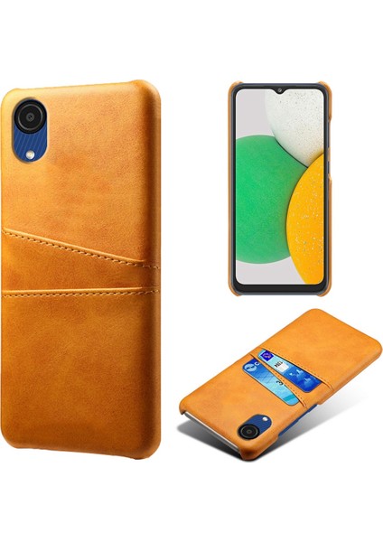Samsung Galaxy A23E Scratch Direnci Çift Kart Yuvaları Tutucu Koruyucu Telefon Kılıfı Pu Deri Kaplamalı Sert Pc Telefon Kabuğu (Yurt Dışından)