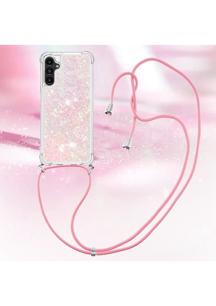Samsung Galaxy A14 Için Yb Quicksand Serisi-4 5g Açık Işıltı Hareketli Quicksand Case Yumuşak Tpu Koruyucu Telefon Kapağı Kordonlu (Yurt Dışından) modelleri