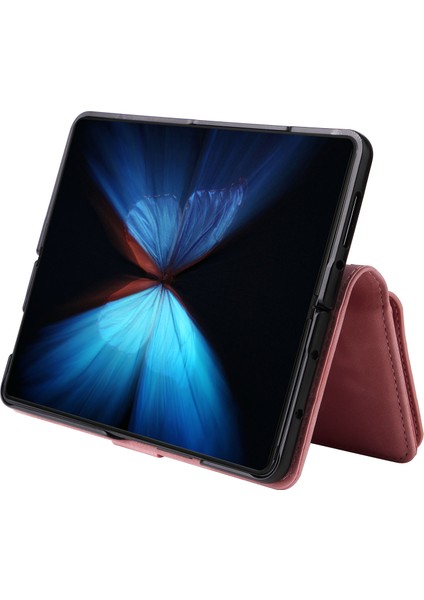 Samsung Galaxy Z Fold4 Için 5g Çoklu Kart Yuvaları Fermuar Pa Pu Deri Telefon Stand Örneği Manyetik Toka Cüzdan Kapağı (Yurt Dışından) fiyatları