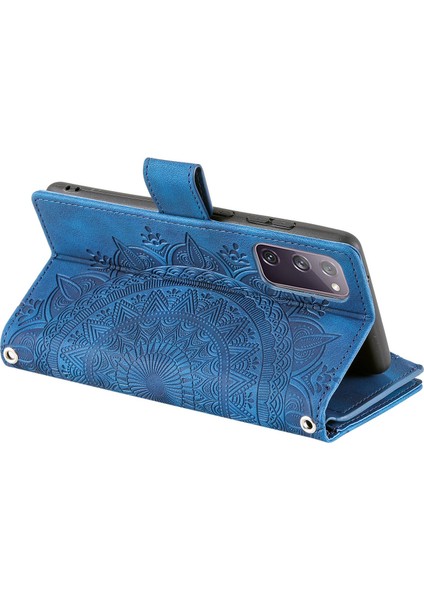 Samsung Galaxy S20 Fe 4g / 5g / S20 Fe 2022 / S20 Lite Fermuarı Cep Telefonu Kasası, Anti-Fall Mandala Çiçek Basılı Pu Deri Stand Kapağı Çoklu Kart Yuvaları Cüzdan (Yurt Dışından) fırsatları