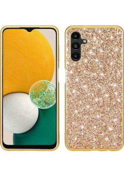 Samsung Galaxy A14 Için 5g Parlak Parıltılı Payetler Telefon Kasası Çarpma Geçirmez Elektrolizasyon Tpu Çerçevesi Sert Pc Arka Kapak (Yurt Dışından)